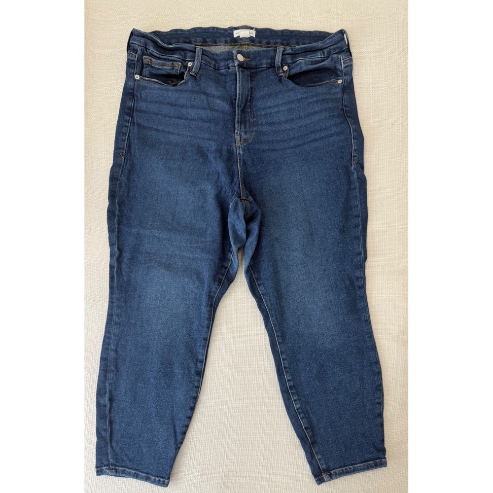 Good American Good Petite Skinny Jeans Womens 18 Blue Organic Cotton Excellent
